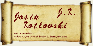 Josip Kotlovski vizit kartica